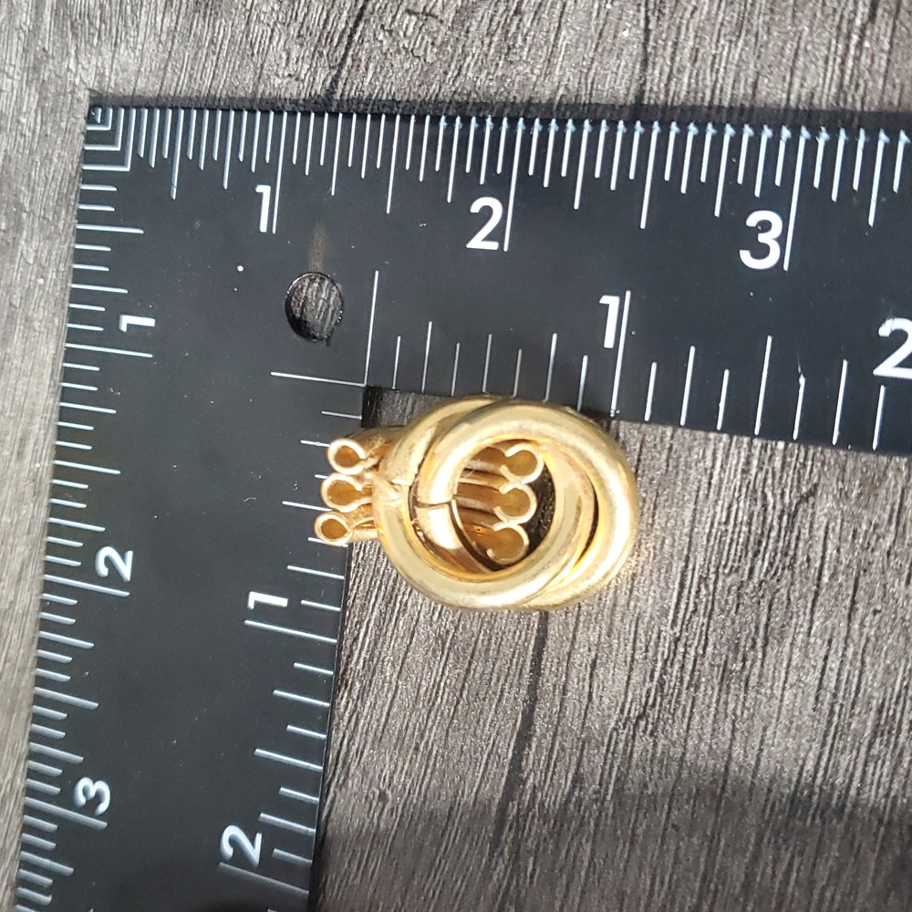 Elegant‎ Gold Tone Knot Earrings E1032 - Picture 4 of 4